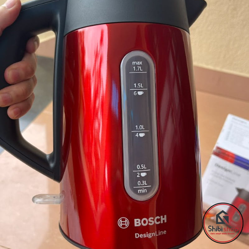 Ấm siêu tốc Bosch TWK4P434 1.7l, 2400W (Màu đỏ)