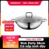 Chảo WMF Wok Party 28cm - Có nắp kính đậy