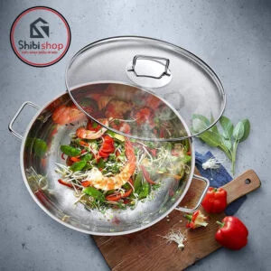 Chảo WMF Wok Party 28cm - Có nắp kính đậy