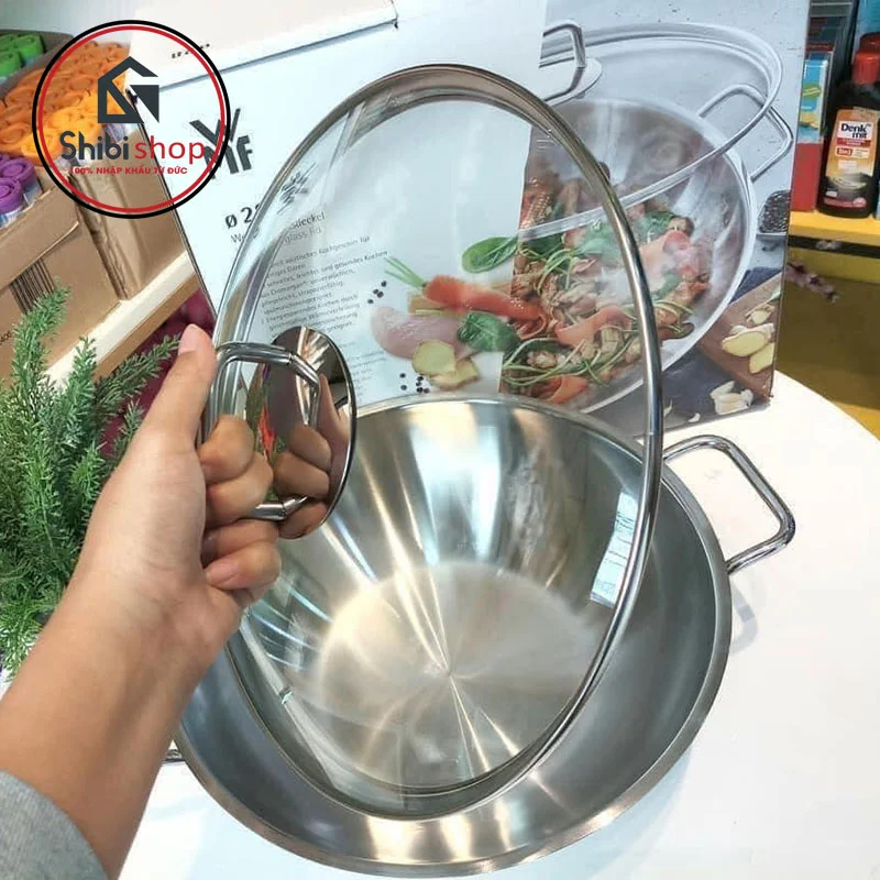 Chảo WMF Wok Party 28cm - Có nắp kính đậy