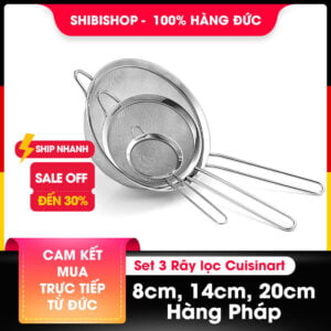 Set 3 rây lọc Cuisinart Pháp - 8cm, 14cm, 20cm