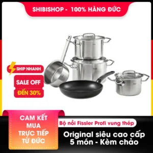 Bộ nồi Fissler Profi Original 5 món vung thép kèm chảo