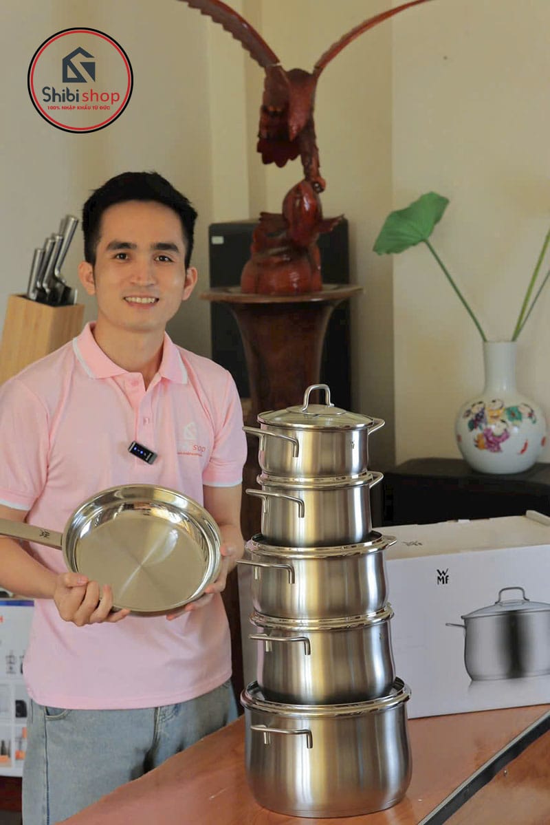 Bộ nồi WMF Brillant 6 món kèm chảo thép 24cm