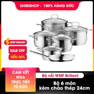 Bộ nồi WMF Brillant 6 món kèm chảo thép 24cm