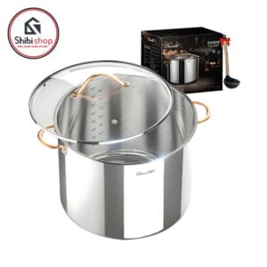 Nồi luộc gà inox Ciwete 32cm vung kính