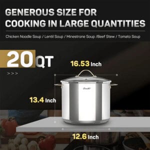 Nồi luộc gà inox Ciwete 32cm vung kính