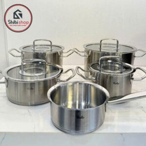 Bộ nồi Fissler Original Profi 5 món kèm quánh nắp kính