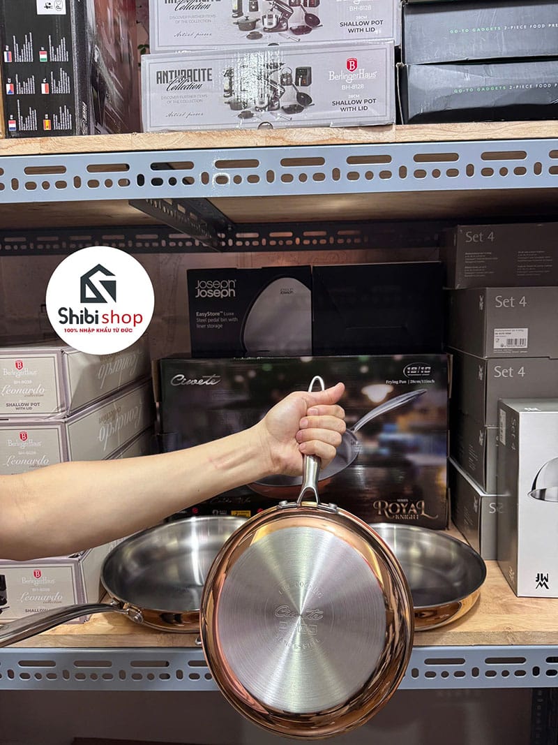 Chảo thép chống dính tự nhiên Ciwete 20cm, 24cm, 28cm