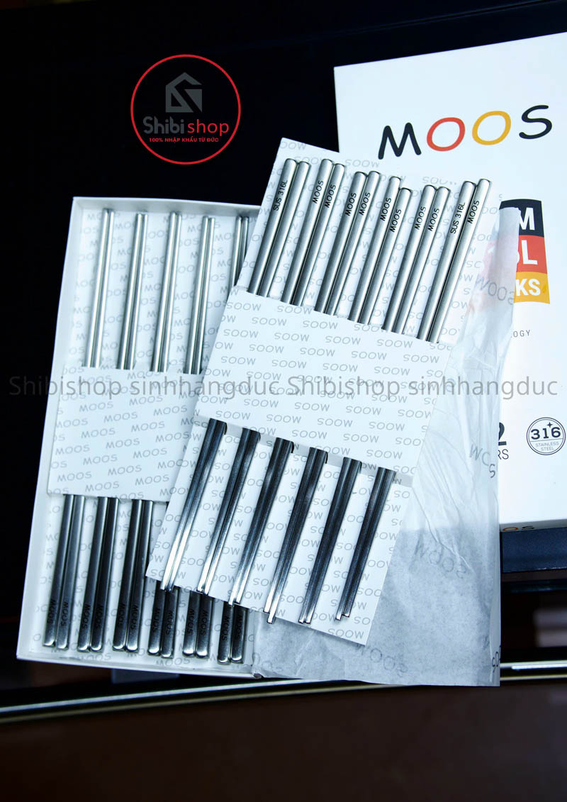 Set 12 đôi đũa inox MOOS nội địa Đức - Ảnh 3