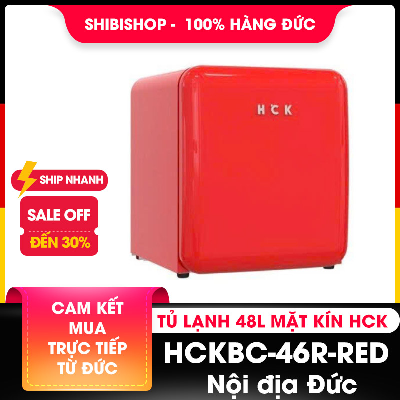 Tủ lạnh HCK mini Retro 48L BC-46R-RED mini retro màu đỏ mặt kín