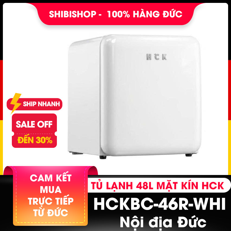 Tủ lạnh HCK 48L BC-46R-WHI mini retro màu trắng mặt kín