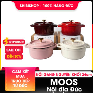 Nồi gang nguyên khối tráng men cao cấp MOOS 24cm
