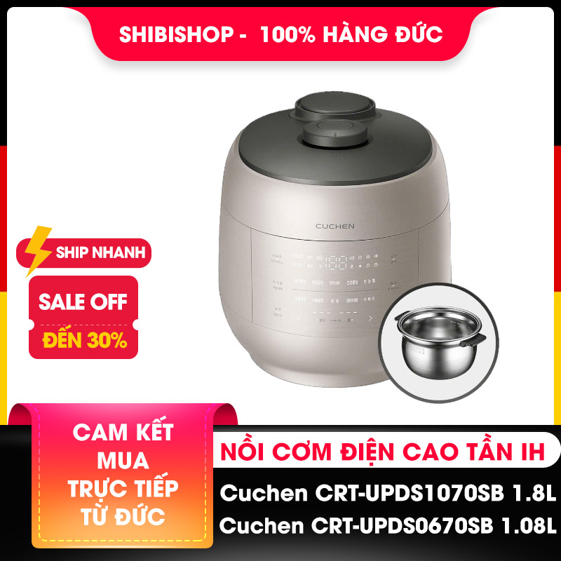 Nồi cơm điện cao tần IH Cuchen CRT-UPDS0670SB/CRT-UPDS1070SB lòng nồi inox 316