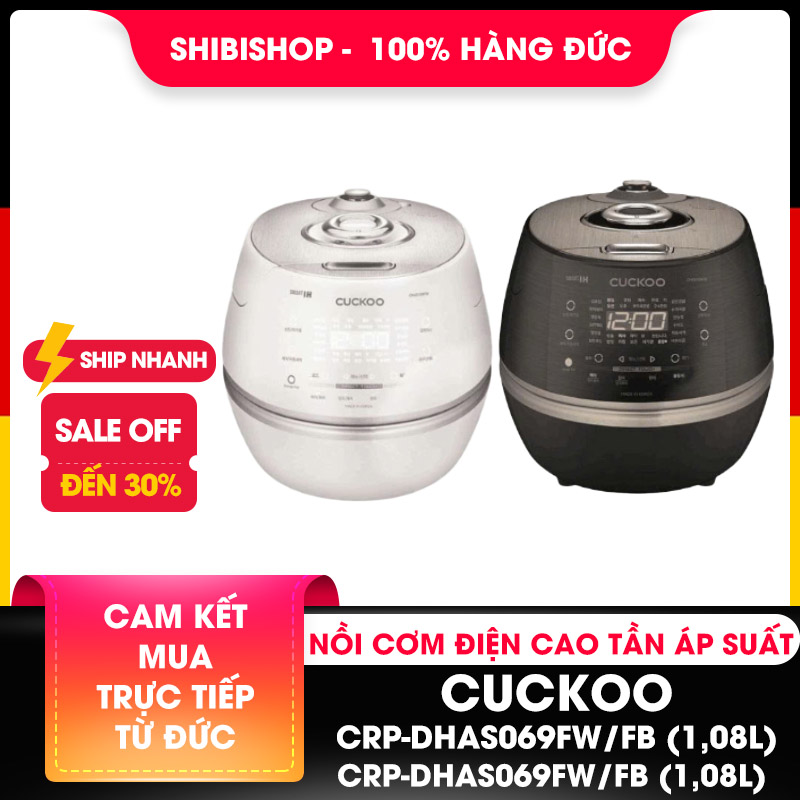 Nồi cơm điện cao tần Cuckoo áp suất kép CRP-DHAS069FW/FB (1,08L), CRP-CHAS109FW/FB (1,8L)