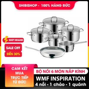 Bộ nồi WMF Inspiration 6 món- 4 nồi, 1 chảo, 1 quánh