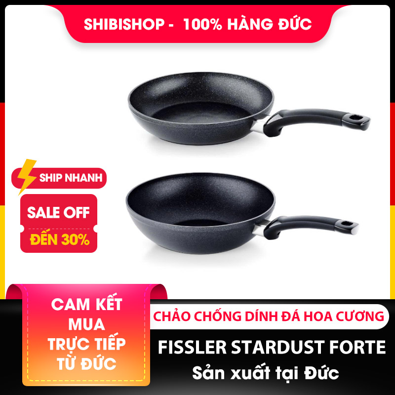 Chảo FISSLER STARDUST FORTE chống dính đá hoa cương SIZE 24cm-28CM- 28cm sâu lòng - MADE IN GERMANY
