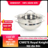 Chảo inox sâu lòng kèm xửng hấp Ciwete series Royal Knight