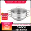 Chảo WOK sâu lòng kèm xửng hấp 28cm-32cm GKÖCH nội địa Đức