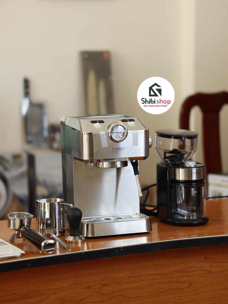 Combo máy pha cafe Caso Espresso Gourmet và máy xay cafe CASO Barista Crema - Ảnh 2