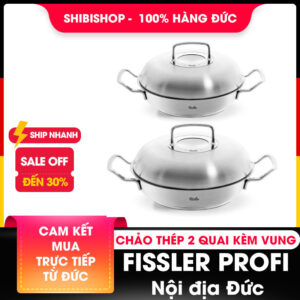 Chảo 2 quai FISSLER PROFI kèm vung inox size 24cm- size 28cm