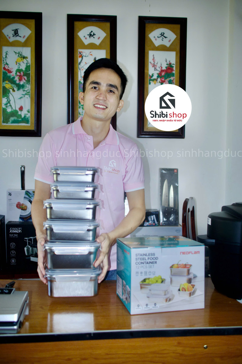 Bộ hộp bảo quản thực phẩm NEOFLAM 6 hộp inox cao cấp có nắp - Ảnh 8