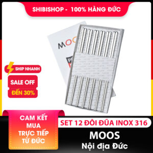 Set 12 đôi đũa inox MOOS nội địa Đức