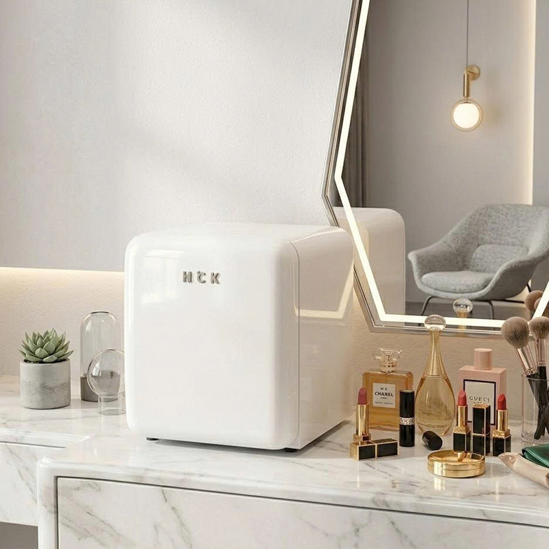 Tủ lạnh HCK 48L BC-46R-WHI mini retro màu trắng mặt kín - Ảnh 3