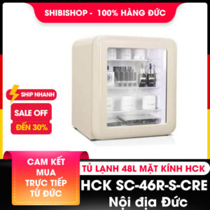 Tủ lạnh HCK 48L SC-46R-S-CRE mini retro màu kem mặt kính
