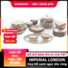 Bộ đồ ăn Imperial London xanh ngọc dây vàng 50 chi tiết sứ xương cao cấp