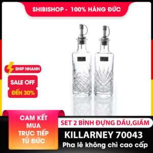 Set 2 bình đựng dầu, mắm KILLARNEY (70043) pha lê không chì cao cấp