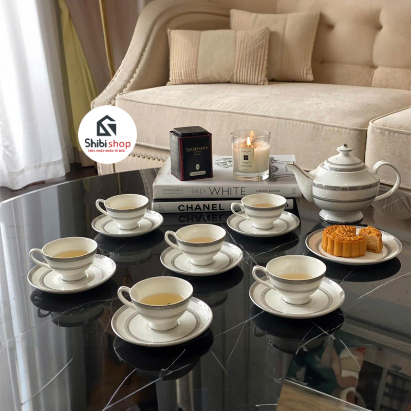 Bộ ấm trà Imperial London bạch kim Anh sứ xương cao cấp - Ảnh 3
