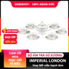 Bộ ấm trà Imperial London bạch kim Anh sứ xương cao cấp