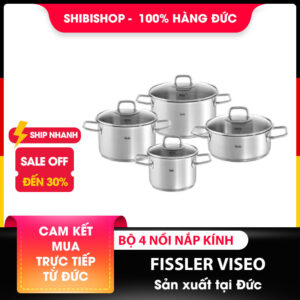 Bộ nồi 4 món FISSLER VISEO nắp kính