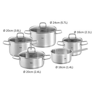 Bộ nồi FISSLER VISEO 4 nồi 1 quánh nắp kính