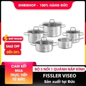 vBộ nồi FISSLER VISEO 4 nồi 1 quánh nắp kính
