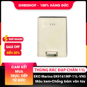 Thùng rác đạp chân EKO Marina EK9161MP-11L-VNS màu kem 2026