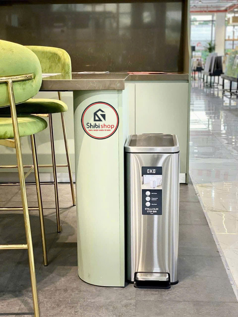 Thùng rác đạp chân EKO Stella Slim Step EK9380MT-30L chống bám vân tay