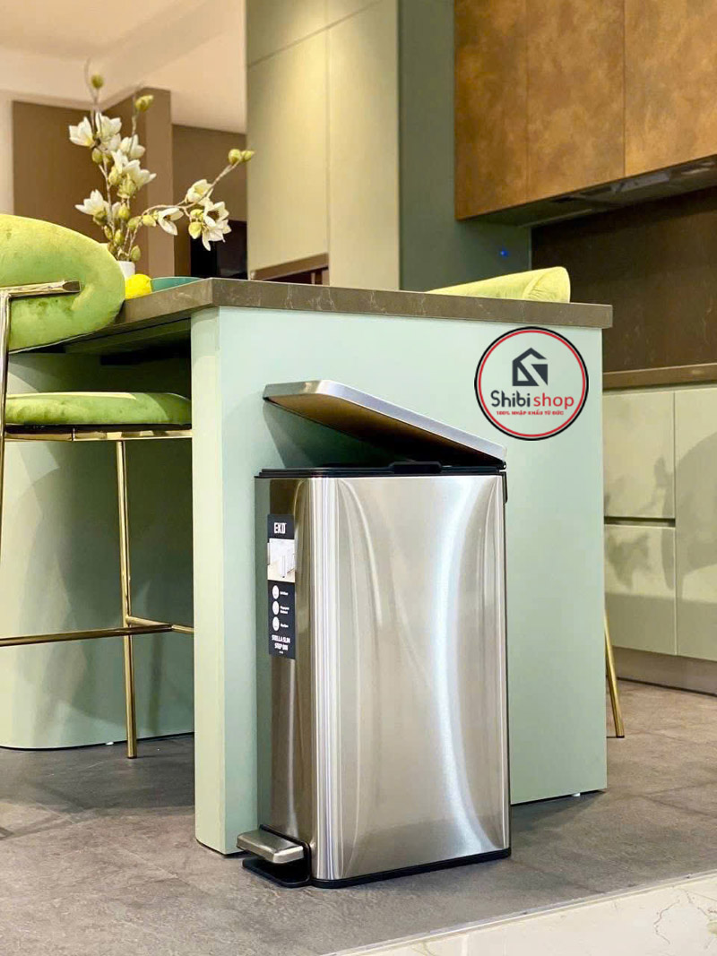 Thùng rác đạp chân EKO Stella Slim Step EK9380MT-30L chống bám vân tay