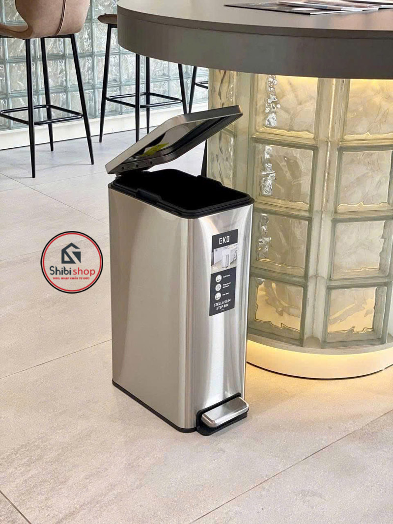 Thùng rác đạp chân EKO Stella Slim Step EK9380MT-30L chống bám vân tay - Ảnh 5