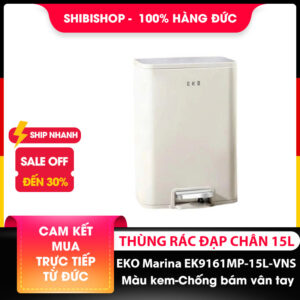 Thùng rác đạp chân EKO Marina EK9161MP-15L-VNS màu kem 2026