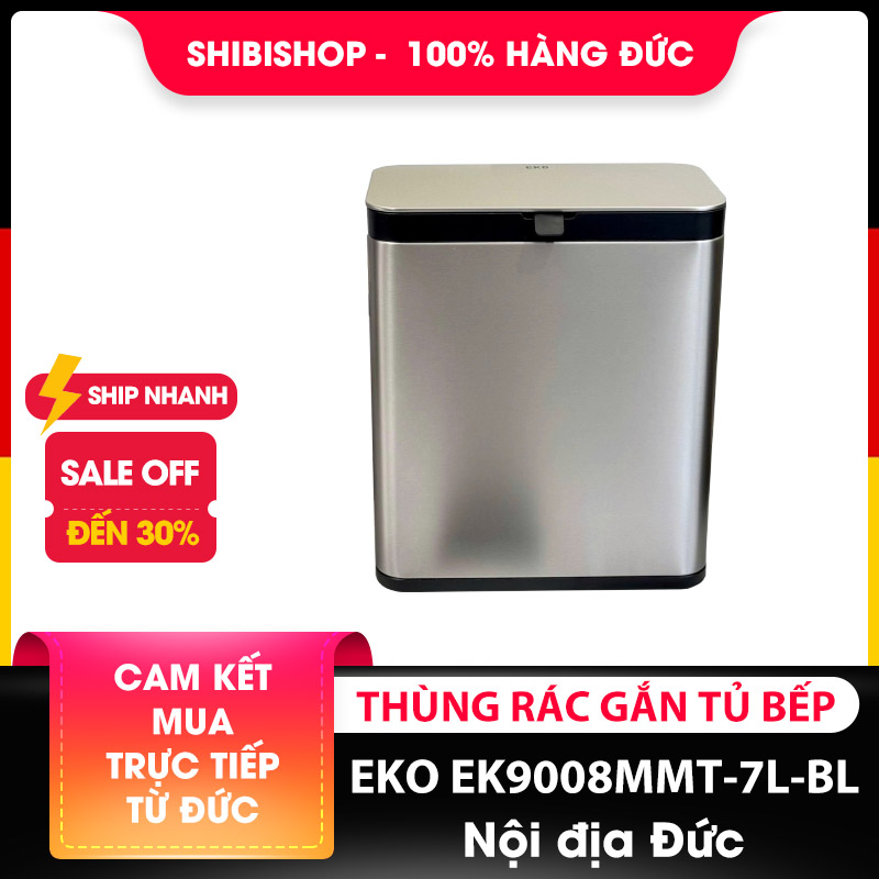 Thùng rác gắn tủ bếp EKO EK9008MMT-7L-BL màu inox