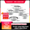 Bộ nồi Fissler Original Profi 5 món vung thép kèm chảo 2 quai 24cm made in Germany