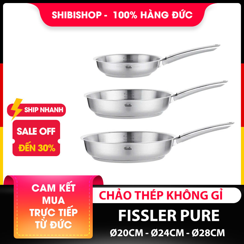 Chảo thép Fissler Pure 20cm-24cm-28cm made in Germany