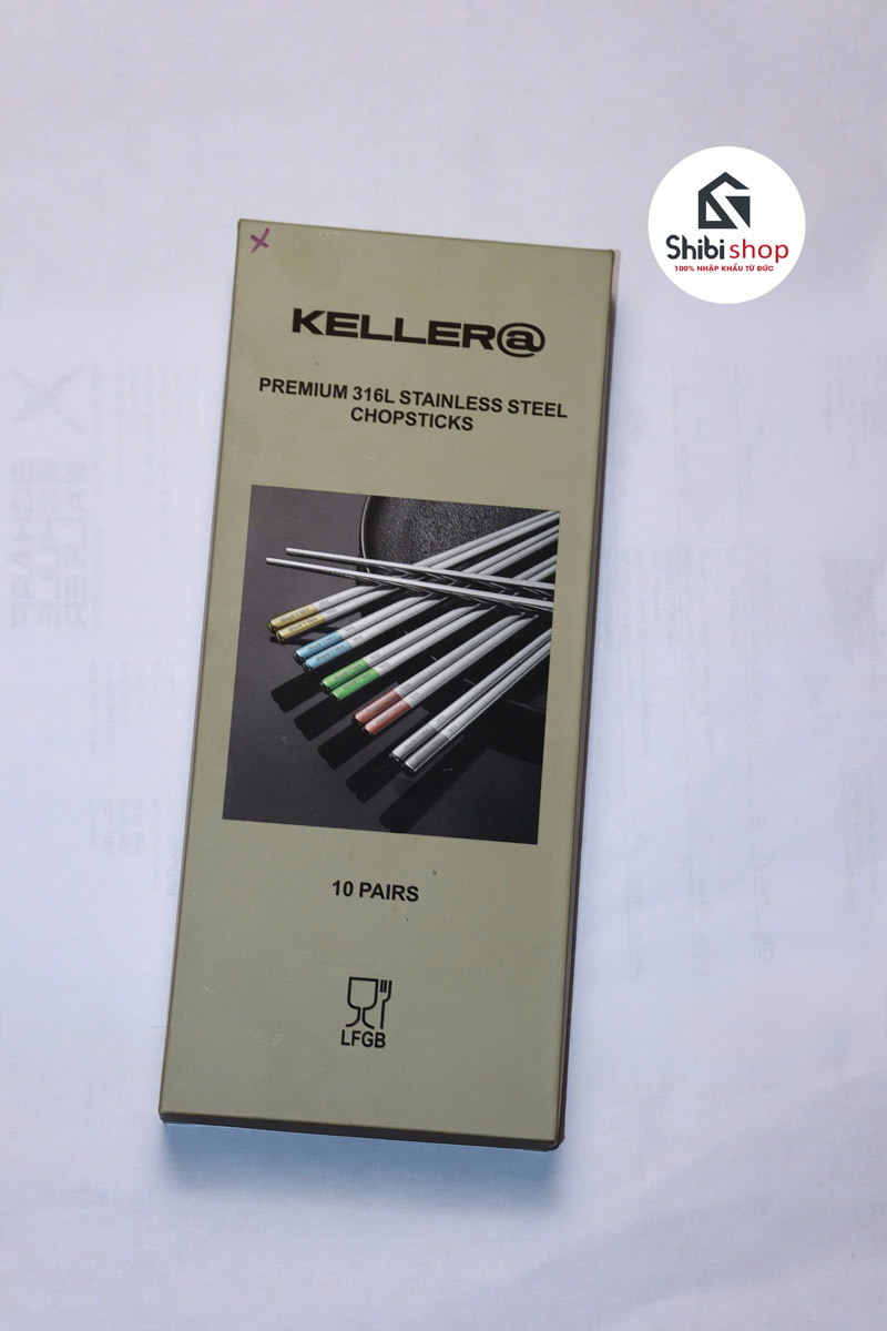 Set 10 đôi đũa inox 316 KELLER nội địa Đức - Ảnh 9