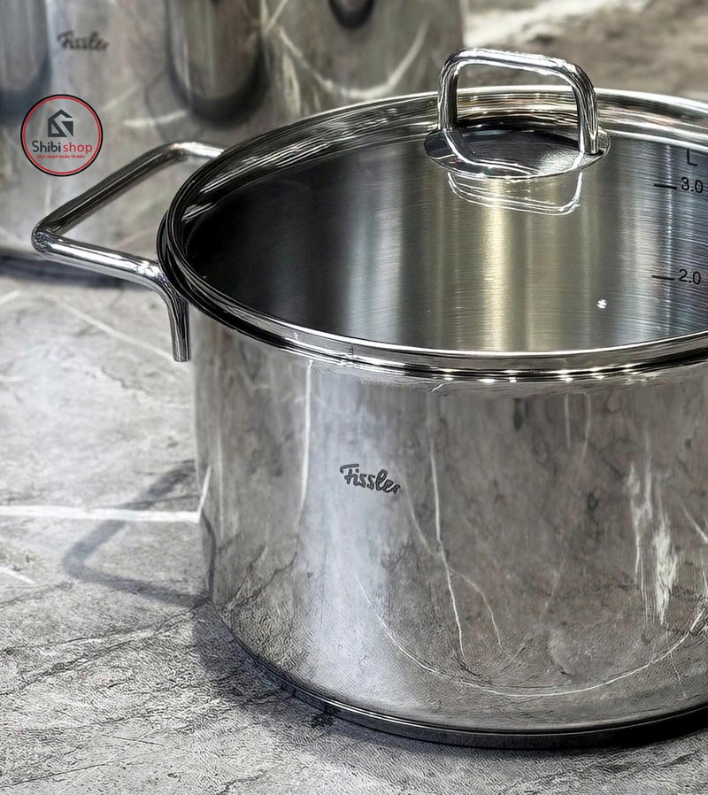 Bộ nồi FISSLER LUMITHERM 2026 5 món MADE IN GERMANY, chất liệu thép bóng gương, nắp kính cường lực cao cấp - Ảnh 5