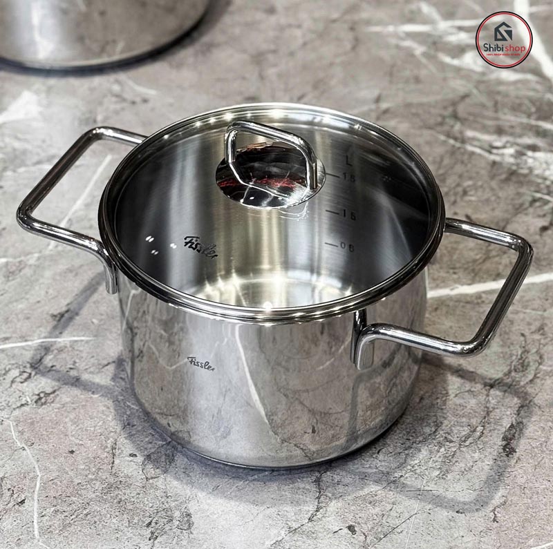 Bộ nồi FISSLER LUMITHERM 2026 5 món MADE IN GERMANY, chất liệu thép bóng gương, nắp kính cường lực cao cấp - Ảnh 2