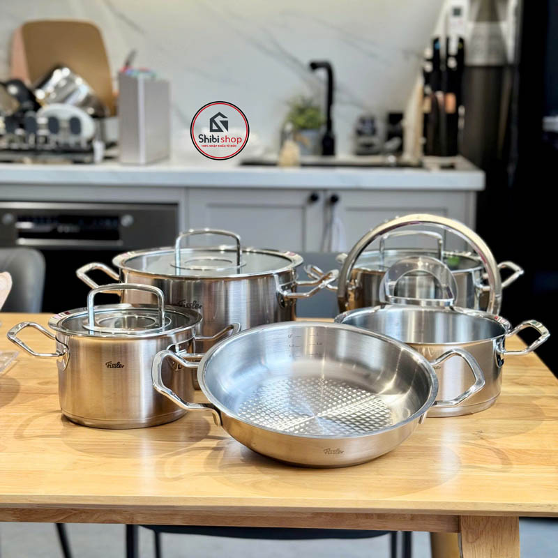 Bộ nồi FISSLER ORIGINAL PROFI vung kính 4 nồi 1 chảo 2 quai Ø24cm - Ảnh 3