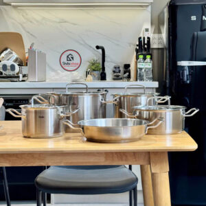 Alternative view of Bộ nồi FISSLER ORIGINAL PROFI vung kính  4 nồi 1 chảo 2 quai Ø24cm