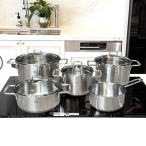 Alternative view of Bộ nồi FISSLER SATITHERM 2026 5 món MADE IN GERMANY chất liệu thép bóng mờ, nắp kính cường lực cao cấp