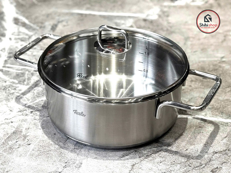 Bộ nồi FISSLER SATITHERM 2026 5 món MADE IN GERMANY chất liệu thép bóng mờ, nắp kính cường lực cao cấp - Ảnh 11